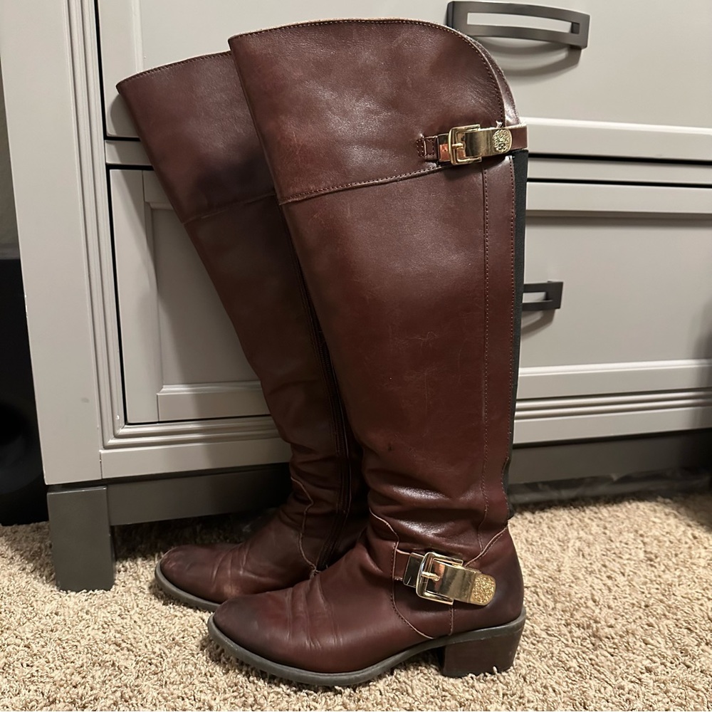 Vince Camuto Brown Leather Boots - Picture 4 of 5